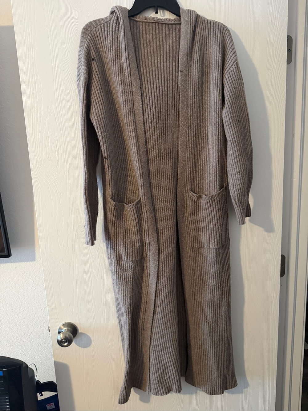 Halara Hooded Long Sleeve Pocket Longline Cardigan Sweater Womens Large